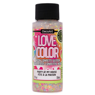Love, Color Neon Confetti Glitter - DecoArt