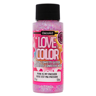 Love, Color Neon Confetti Glitter - DecoArt