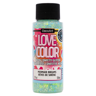 Love, Color Neon Confetti Glitter - DecoArt