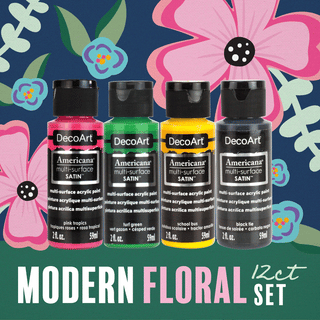 Modern Floral Acrylic Paint Set - DecoArt