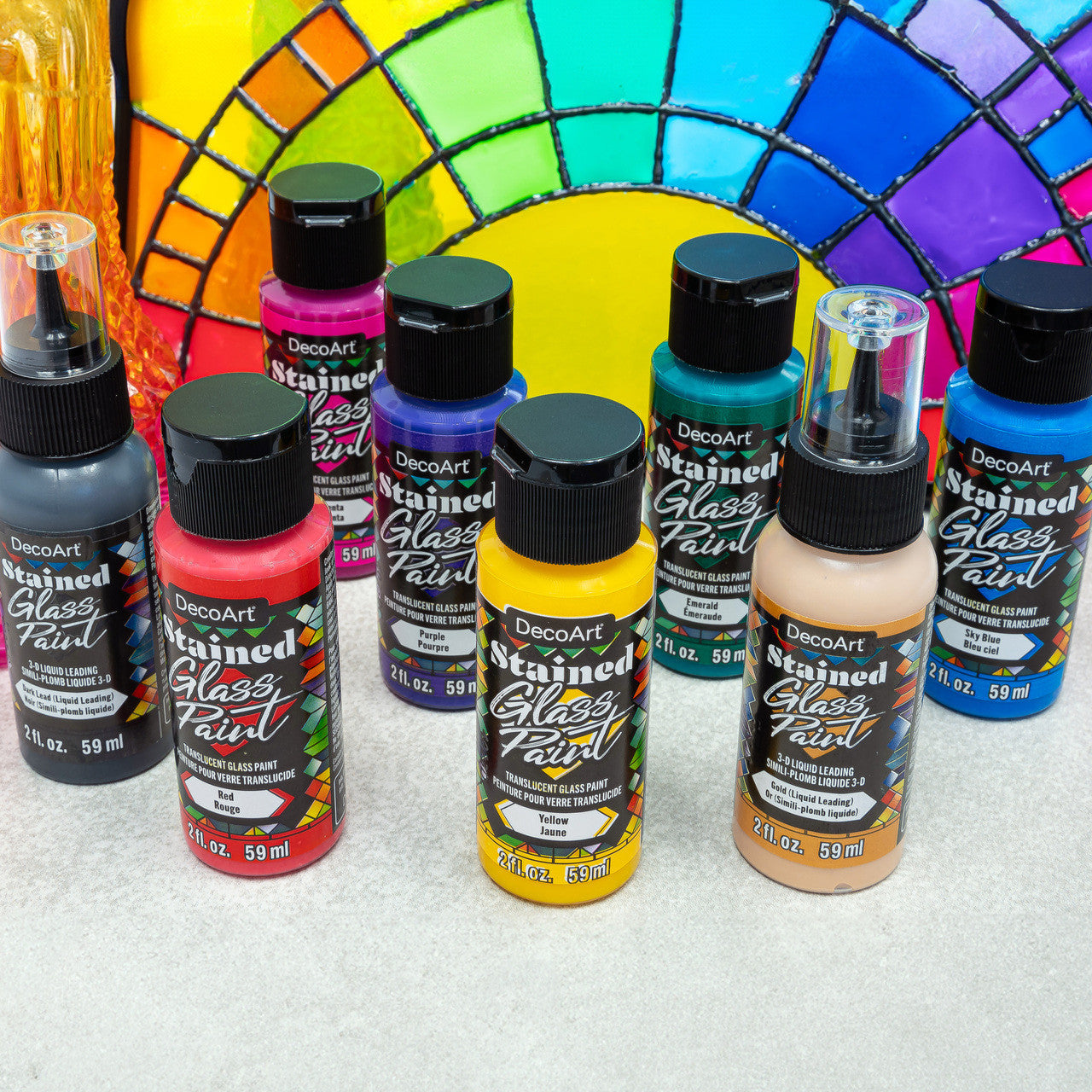 Rainbow Stained Glass Paint Set - DecoArt