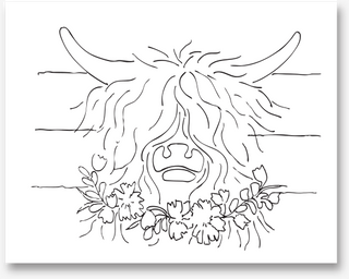 Spring Highland Cow Paint Party Kit - 16x20 - DecoArt