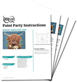 Spring Highland Cow Paint Party Kit - 16x20 - DecoArt