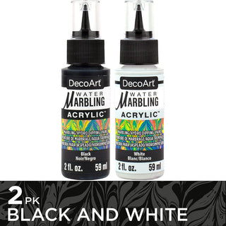 Water Marbling Paint Black and White 2pk - DecoArt