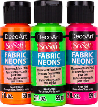 SoSoft Neon Acrylic Fabric Paint - DecoArt