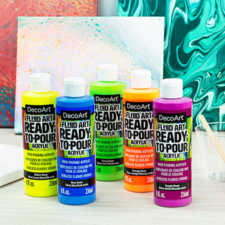 Fluid Art Ready To Pour Acrylics Neons - DecoArt