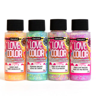 Love, Color Neon Confetti Glitter - DecoArt
