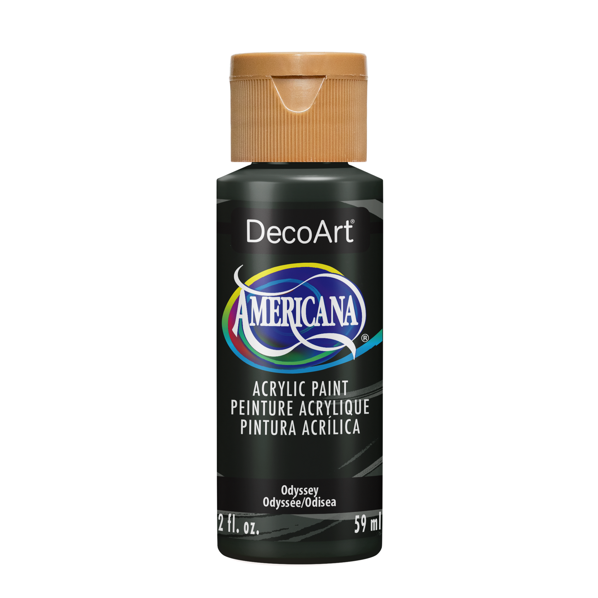 DecoArt Americana Acrylic Neutrals paint in Odyssey color, showing a clean, smooth application on a neutral-toned surface.