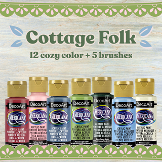 Cottage Folk Painting Americana Acrylic Paint Set - 12pc