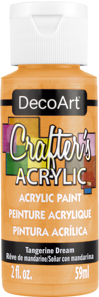 DecoArt Crafter's Acrylic paint in Tangerine Dream, 2oz bottle, vibrant orange color for arts and crafts projects