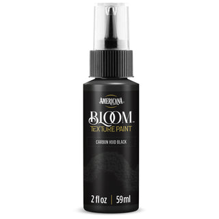 DecoArt Bloom Texture in Carbon Black Void, showing a textured art medium with a dark, glossy, and vibrant surface finish.