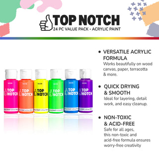 Top Notch Neons - 24 count - DecoArt