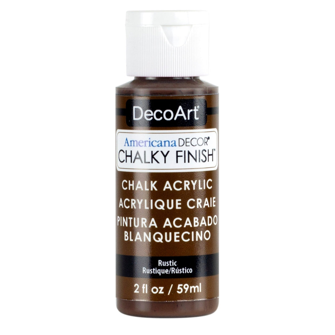 DecoArt Americana Decor Chalky Finish 8oz jar of chalk paint with a smooth, matte finish for furniture and craft projects.