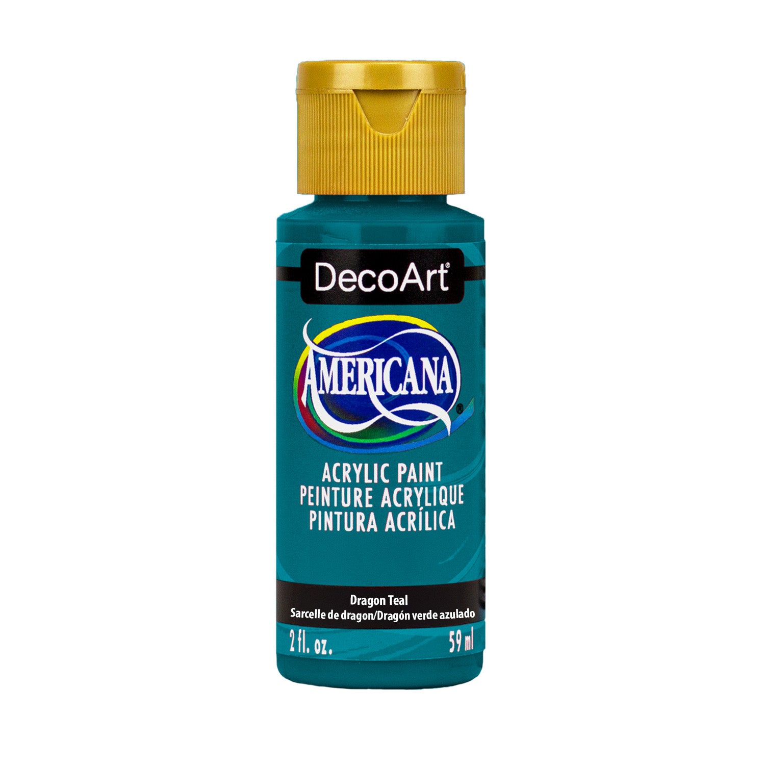 DecoArt Americana Acrylics Blues in 2 oz crimson red paint bottle, featuring vibrant acrylic paint for art projects