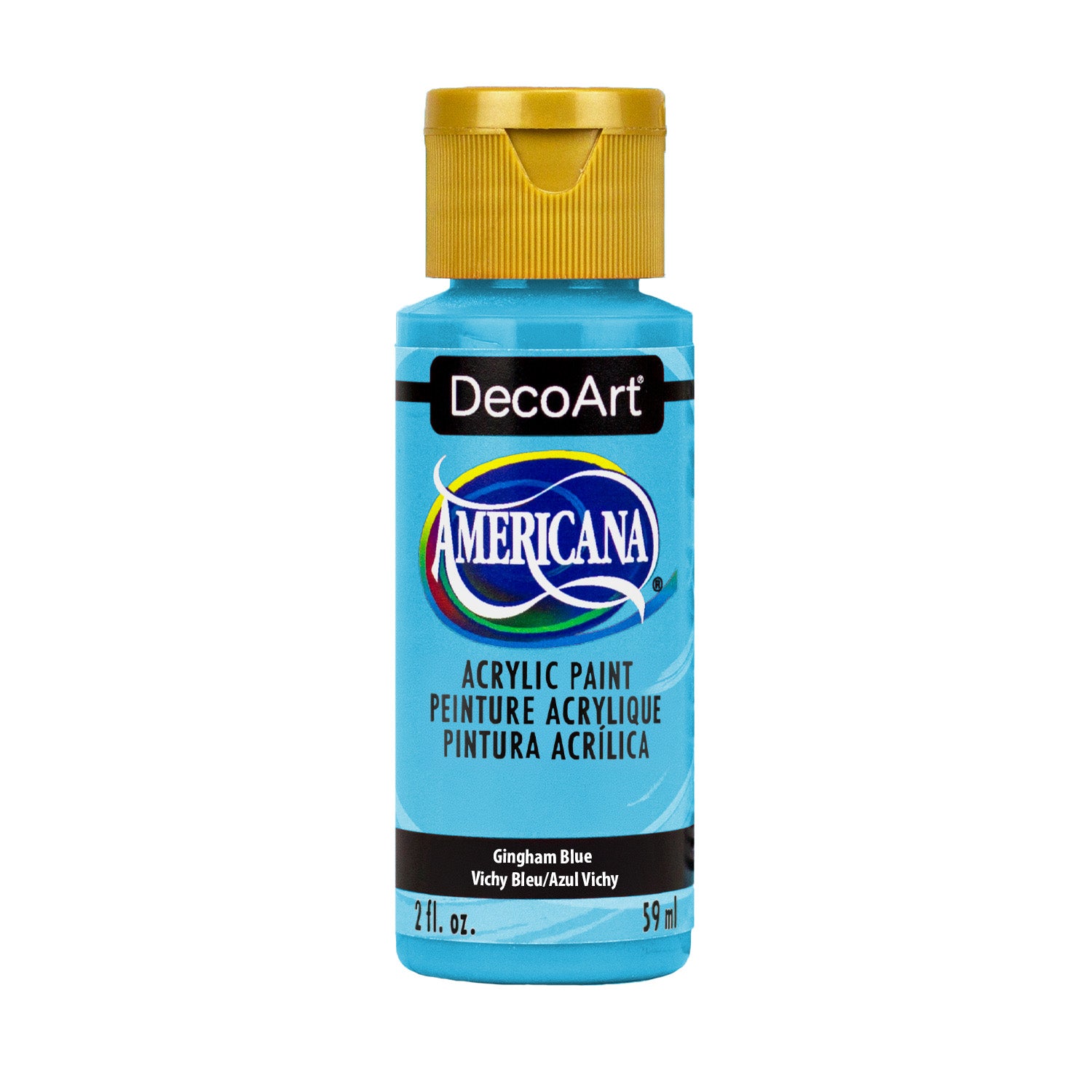 DecoArt Americana Acrylics Blues paint bottle in crimson red with vibrant, smooth acrylic paint suitable for craft projects
