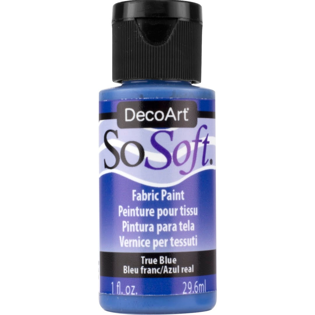 DecoArt SoSoft Fabric Paint in Cadmium Orange, 1oz bottle, showcasing vibrant, smooth fabric paint for textile art projects.
