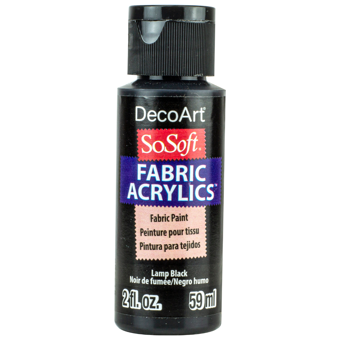 DecoArt SoSoft Fabric Paint in cadmium orange, 1oz bottle, soft and vibrant fabric paint for clothing and textile projects.