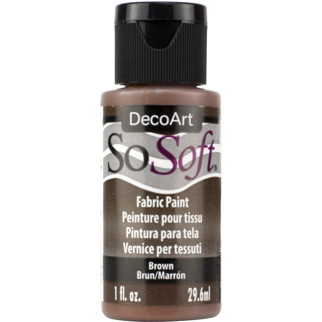 DecoArt SoSoft Fabric Paint in cadmium orange, 1oz bottle, smooth and vibrant textile paint for fabric crafts and projects.