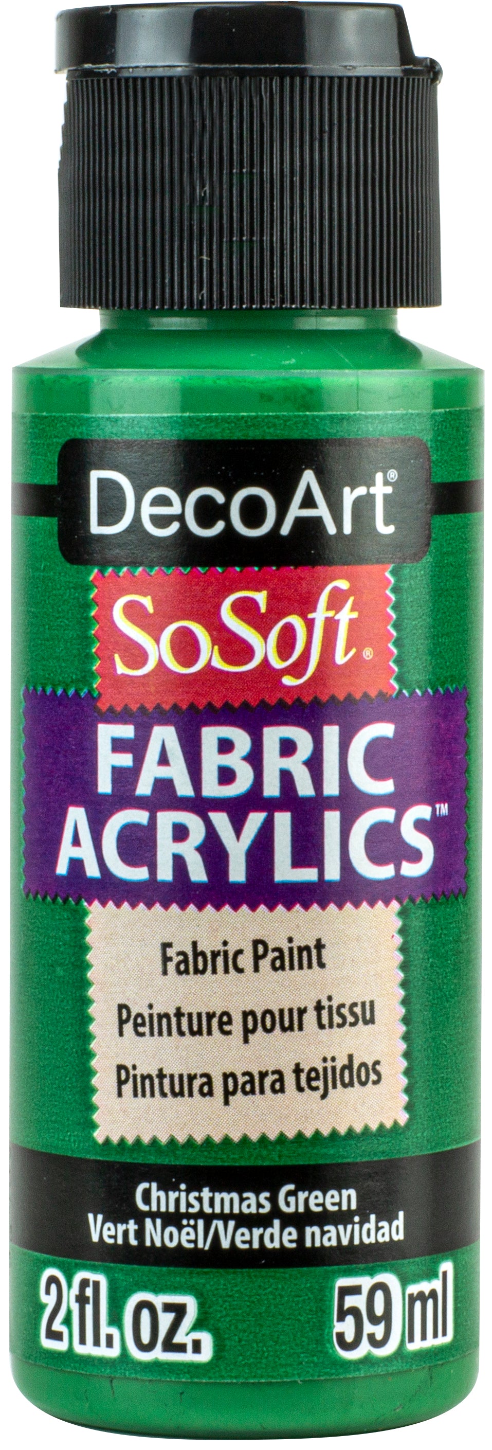 DecoArt SoSoft Fabric Paint in Cadmium Orange, 1oz bottle for soft, vibrant fabric designs