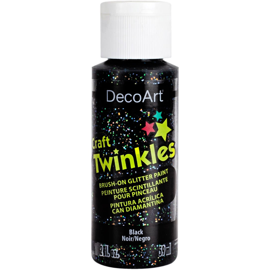 DecoArt Craft Twinkles in 2 oz jar, sparkling glitter paint with a shimmering finish for craft and art projects