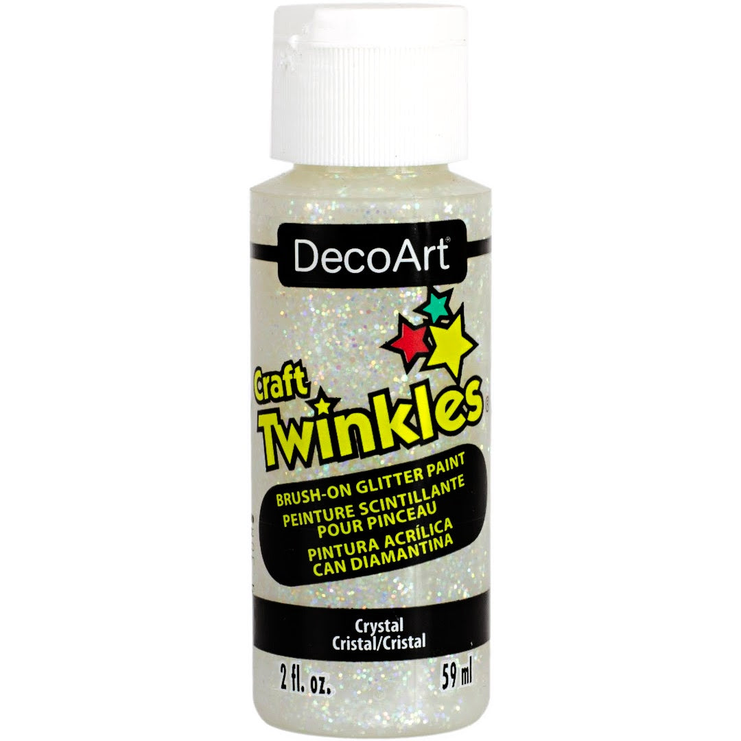 DecoArt Craft Twinkles in a 2 oz jar, sparkling craft glitter with a vibrant, shimmering appearance for art and DIY projects.