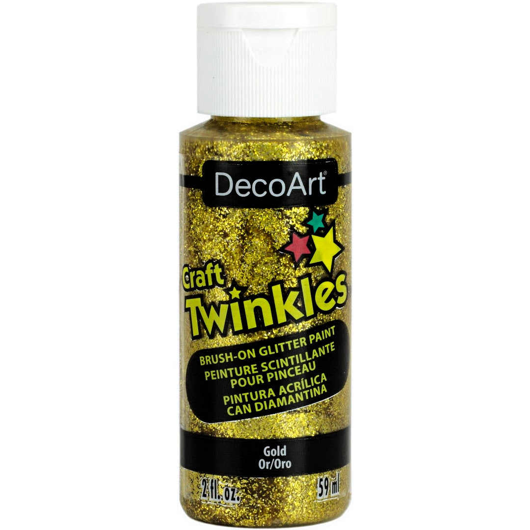 DecoArt Craft Twinkles in 2 oz jar, sparkling crystal glitter for craft projects and decorating.