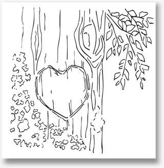 Carved Tree Initials Paint Party Kit - 12x12 - DecoArt