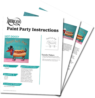 Hot Doggy Paint Party Kit - 12x12 - DecoArt