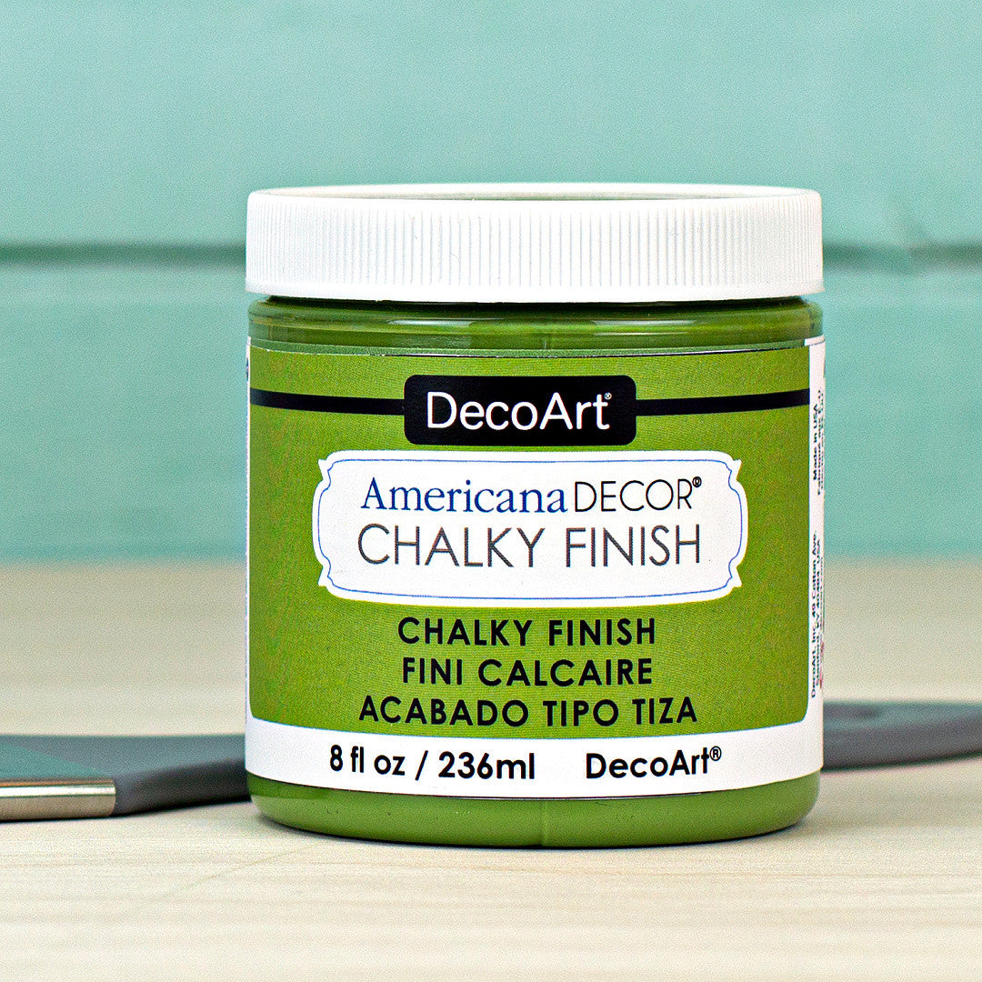 DecoArt Americana Decor Chalky Finish paint in 8oz jar, creamy white chalky finish for furniture and craft projects