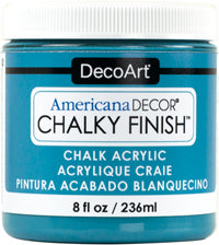 DecoArt Americana Decor Chalky Finish 8oz jar for furniture and craft projects, featuring a matte, vintage-style paint look.