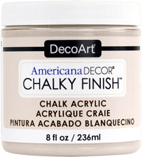 DecoArt Americana Decor Chalky Finish 8oz paint jar with white chalky finish for furniture and craft projects