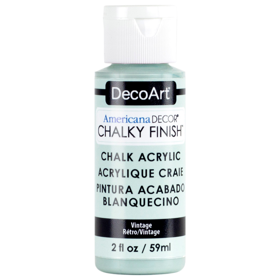 DecoArt Americana Decor Chalky Finish 8oz paint jar, creamy chalky paint for furniture and craft projects
