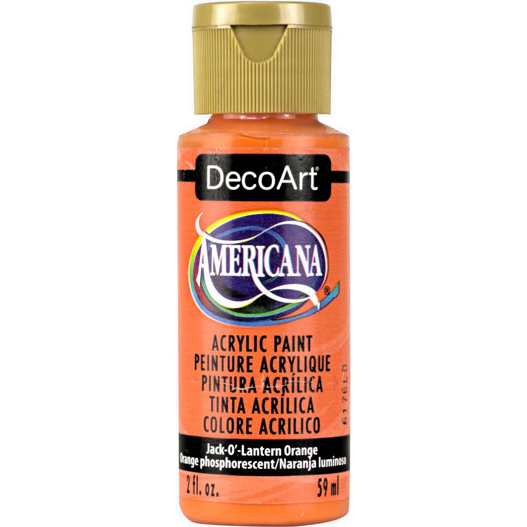 DecoArt Americana Acrylics in Peach and Cream color, 2 oz bottle, vibrant orange and soft cream paint for arts and crafts.