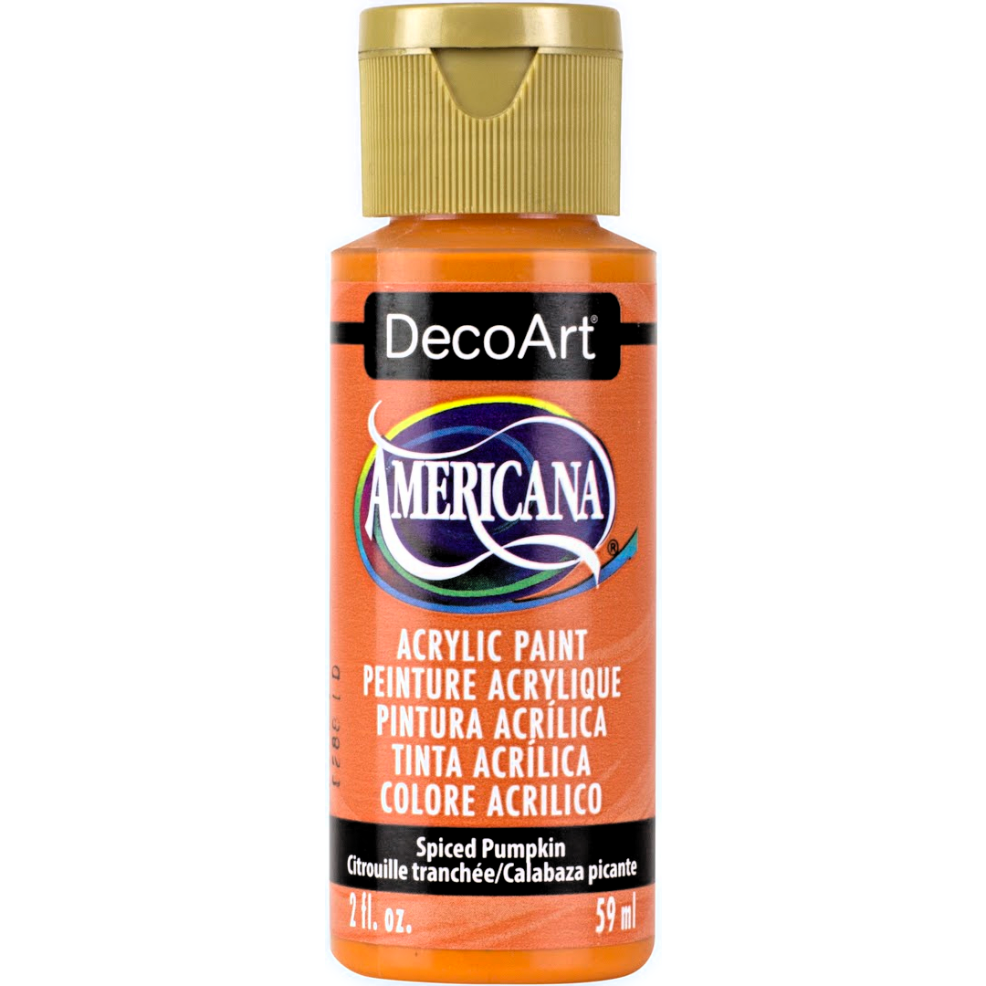DecoArt Americana Acrylics in Peachy Orange color, 2 oz bottle, vibrant artist acrylic paint for craft and painting projects