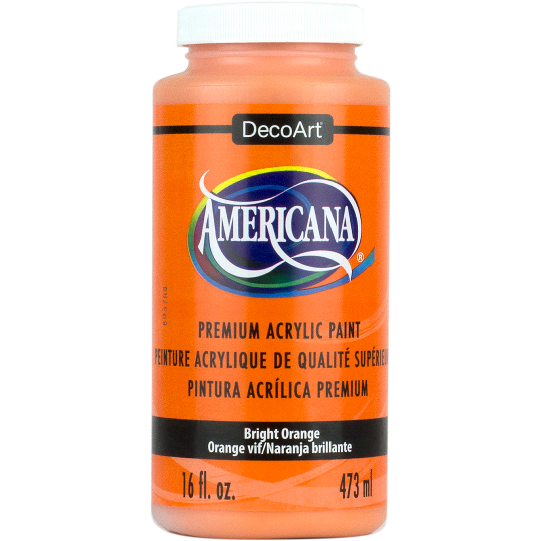 DecoArt Americana Acrylics in Peach and Cream, 2 oz bottles, vibrant orange and soft cream paint for art projects.