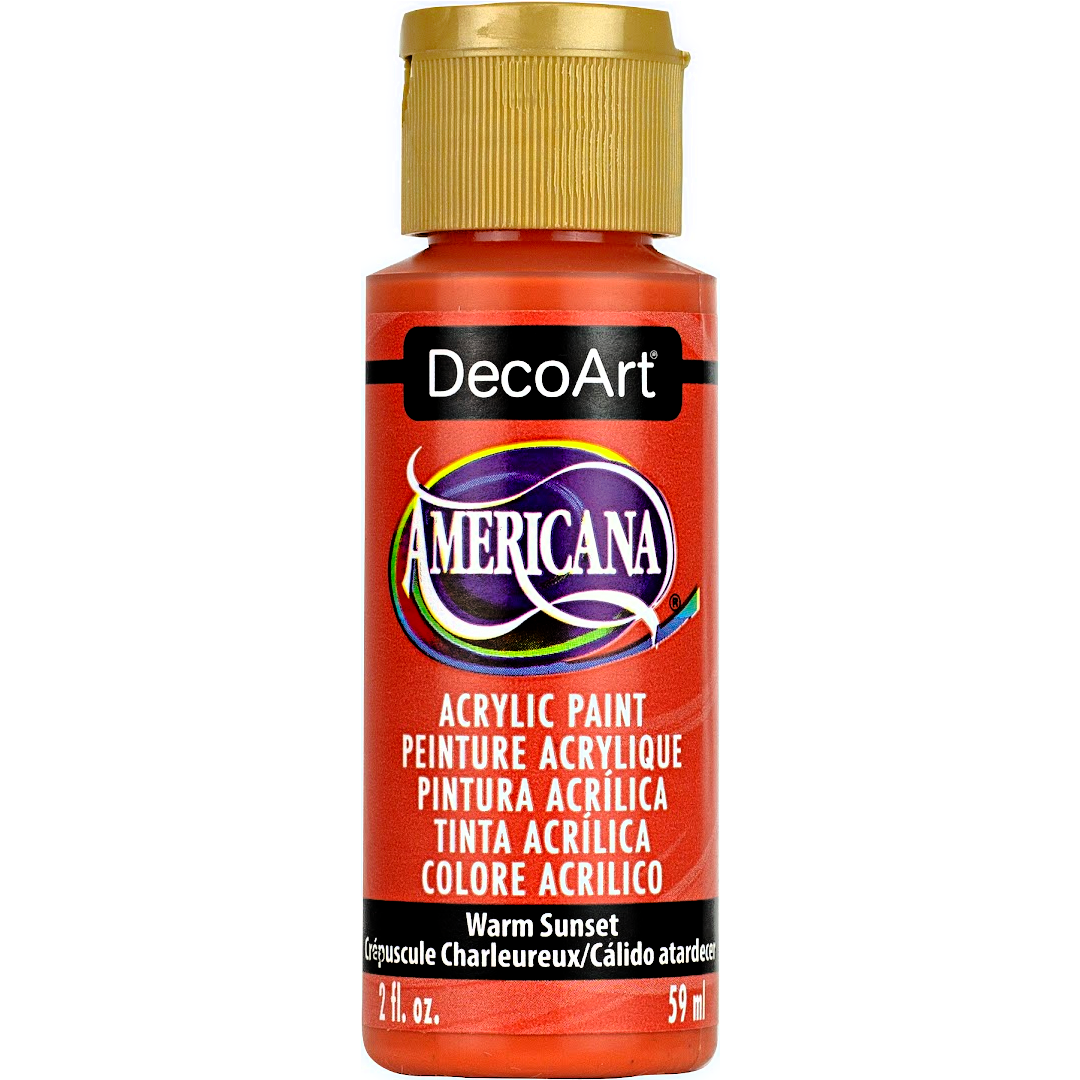 DecoArt Americana Acrylics Oranges in 2 oz bottle, vibrant orange paint for art and craft projects.