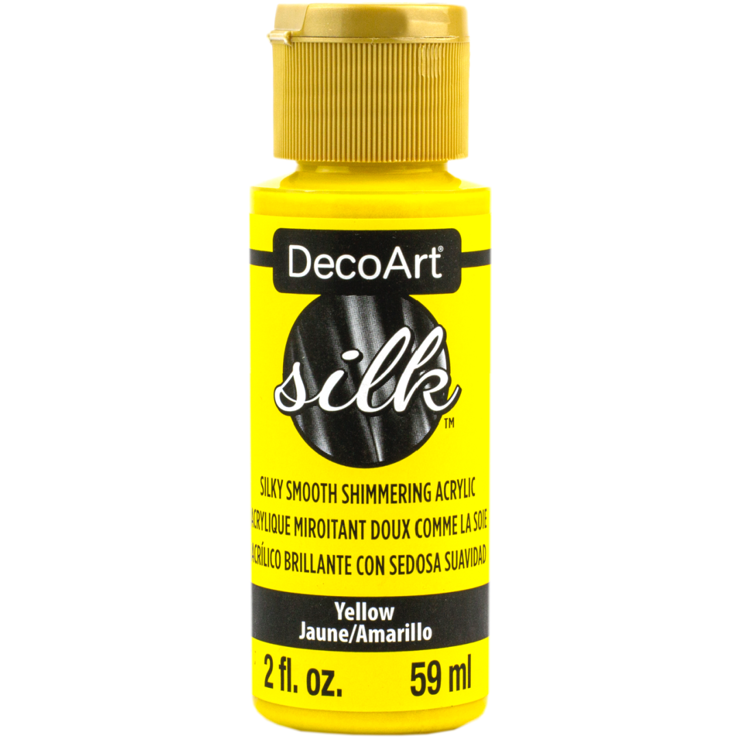 DecoArt Silk fabric paint in rose color, 2 oz bottle, with smooth, glossy finish and vibrant hue for arts and crafts projects.