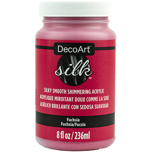 DecoArt Silk rose-colored fabric dye in a 2 oz bottle, vibrant and smooth for silk and textile dyeing projects.