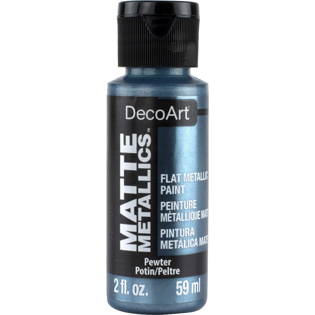 DecoArt Matte Metallics in Rose Gold, 2 oz bottle, showcasing a smooth, metallic finish ideal for craft and decorative projects.