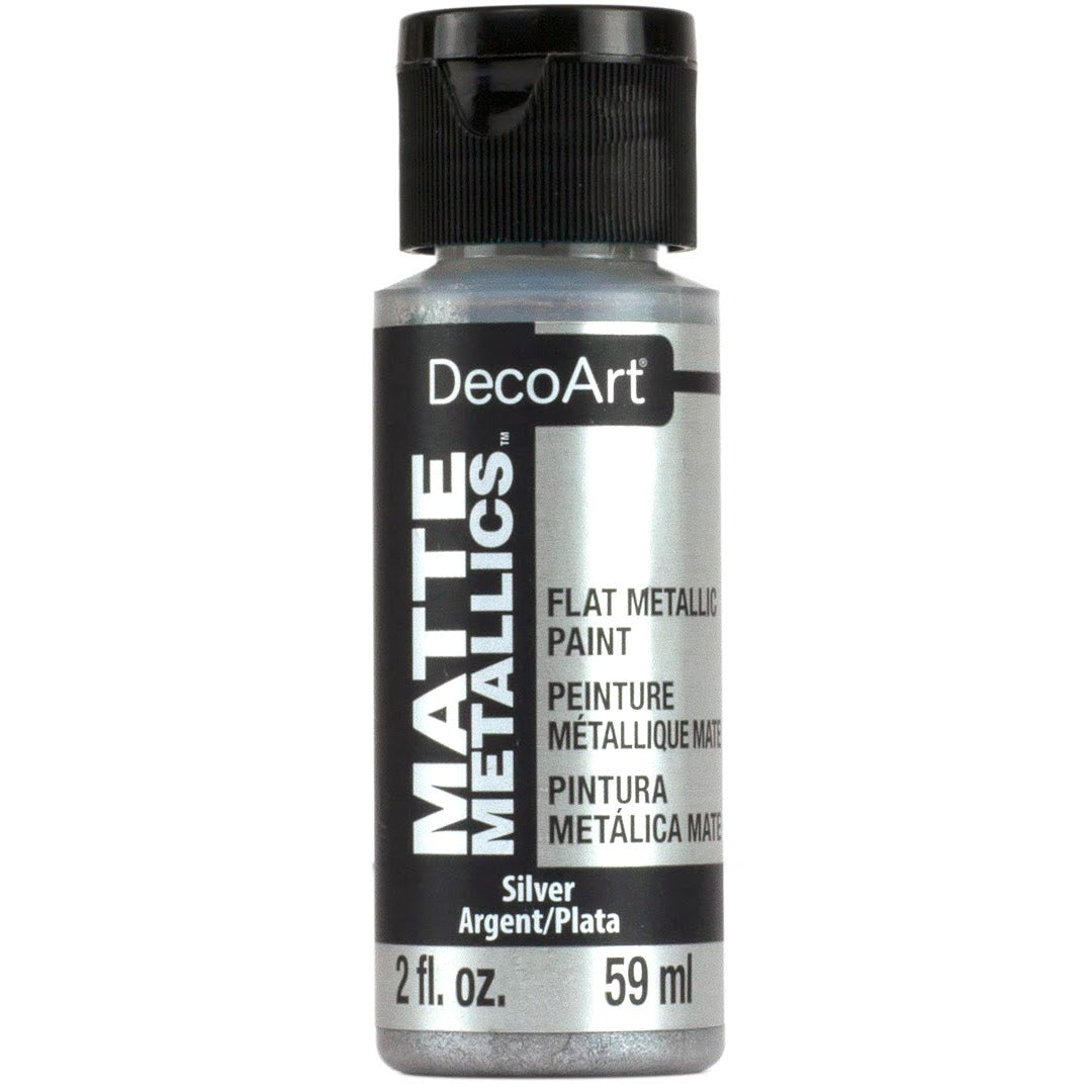 DecoArt Matte Metallics in rose gold, 2 oz bottle, showcasing smooth metallic finish for arts and crafts projects.