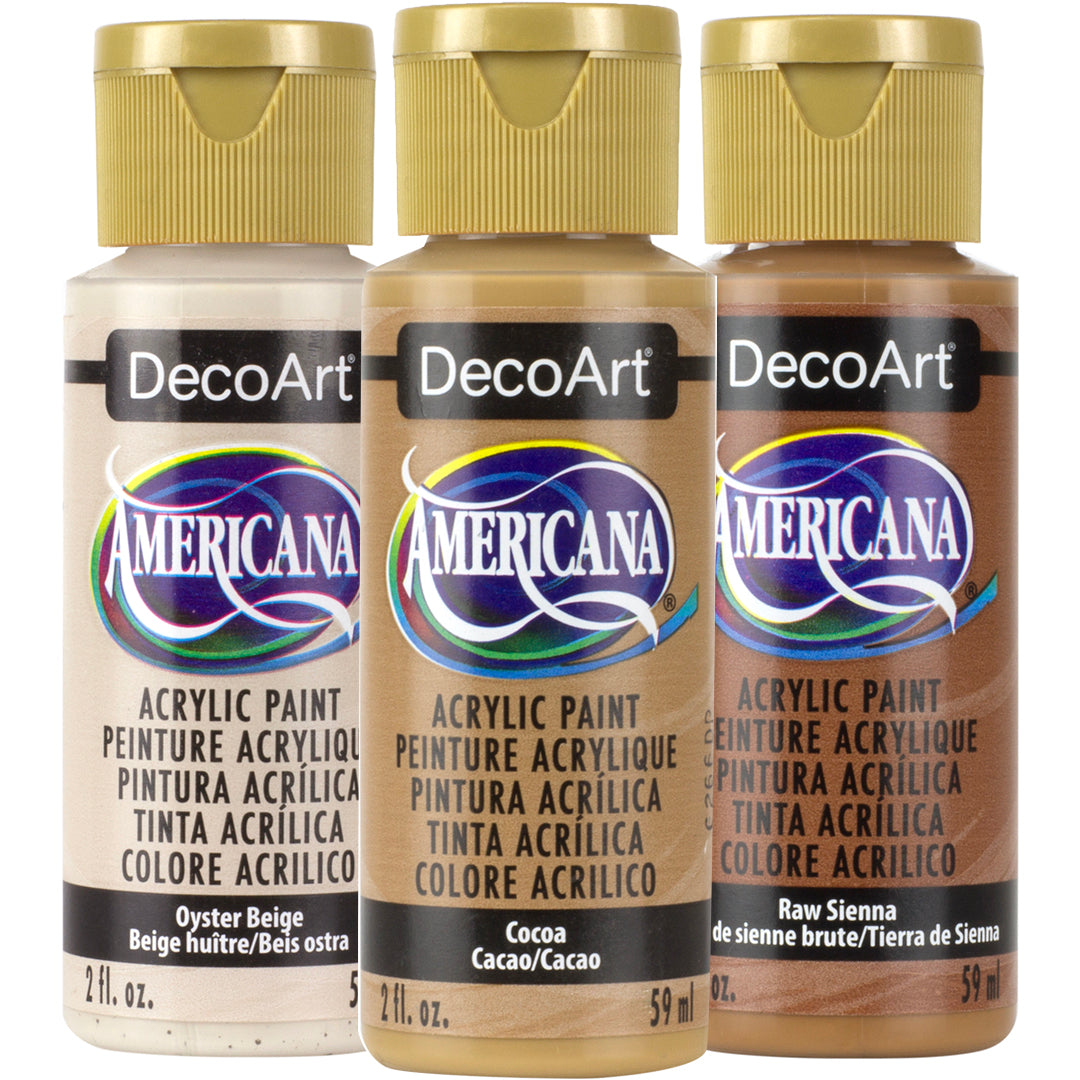 3 bottles of Americana Acrylics Neutrals