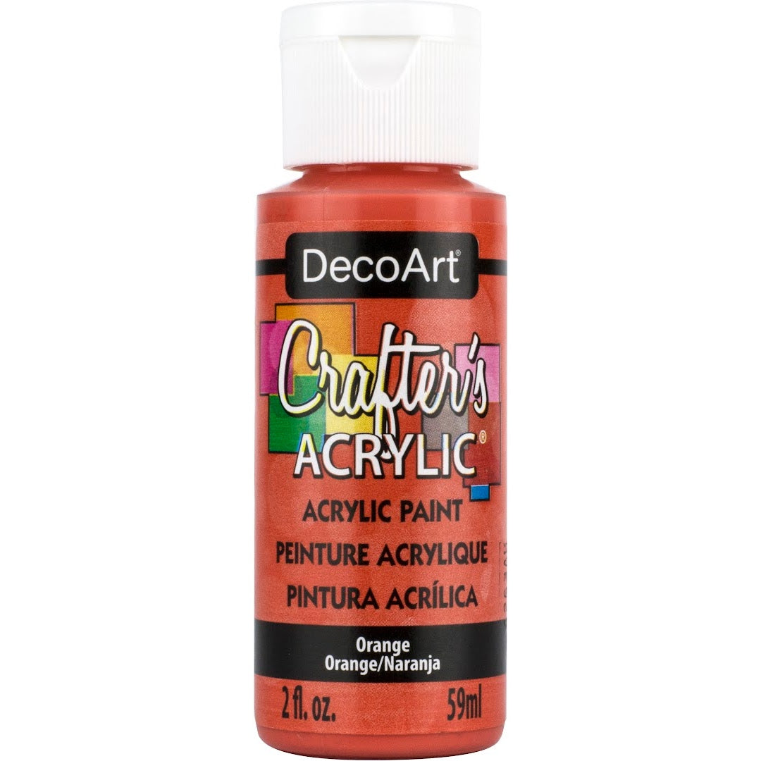 White Crafter's Acrylic paint by DecoArt in a 2 oz bottle, suitable for crafting and art projects.