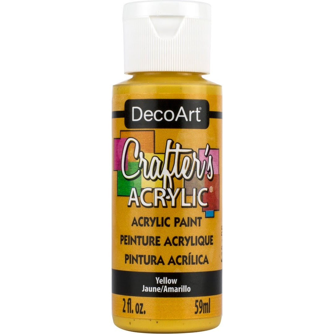 White DecoArt Crafter's Acrylic paint in a 2 oz bottle, suitable for arts and crafts projects.