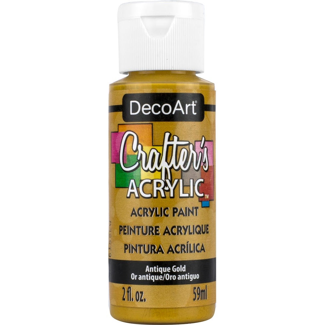 White Crafter's Acrylic paint by DecoArt in 2 oz bottle, suitable for crafting and art projects.