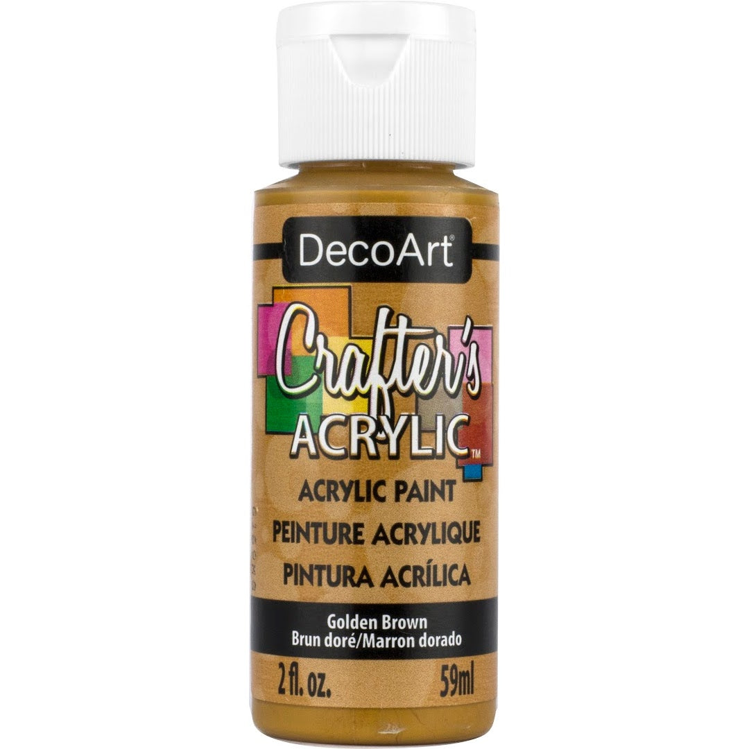 White Crafter's Acrylic paint by DecoArt in a 2 oz bottle, suitable for craft and art projects.