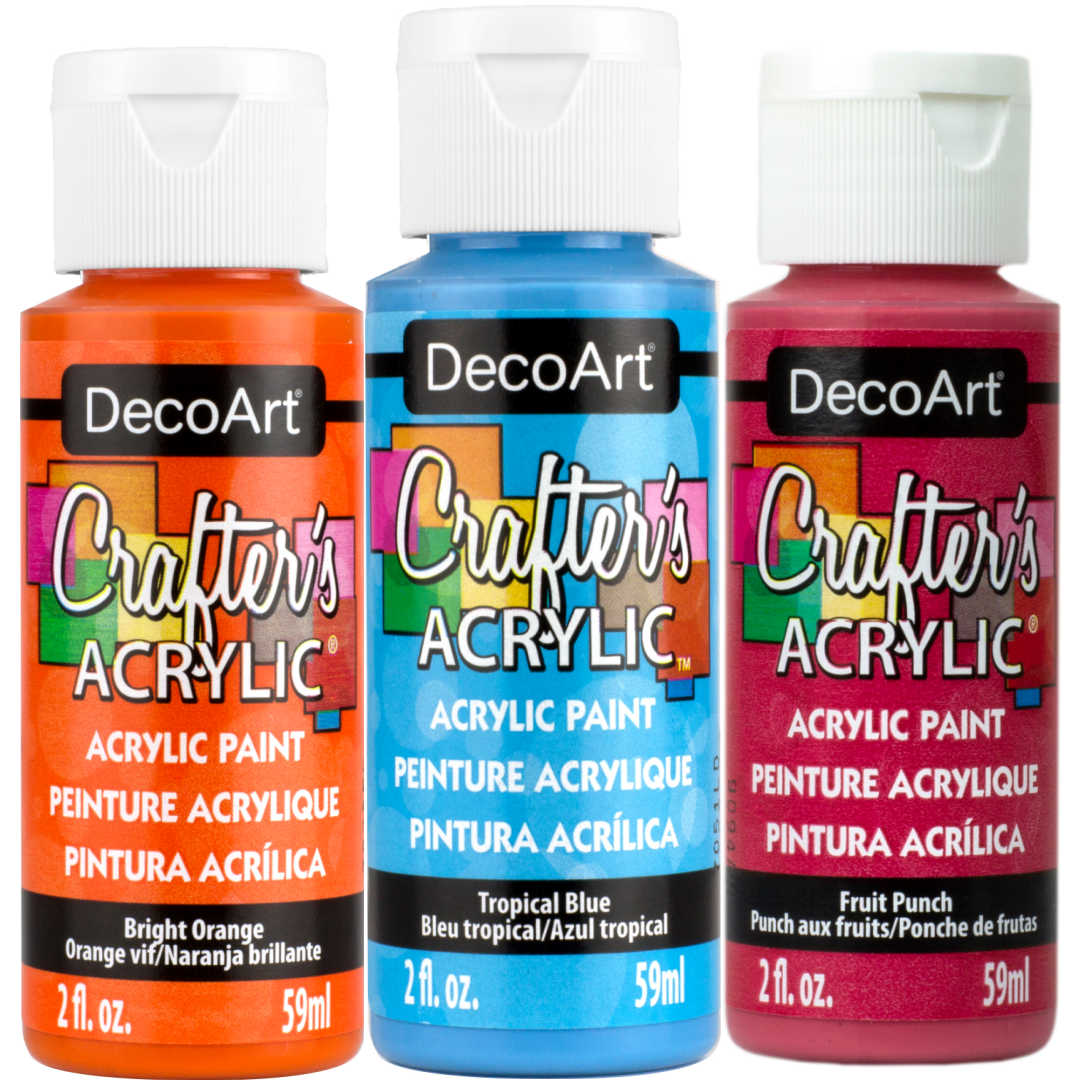 White DecoArt Crafter's Acrylic paint in a 2 oz bottle, suitable for arts and crafts projects.