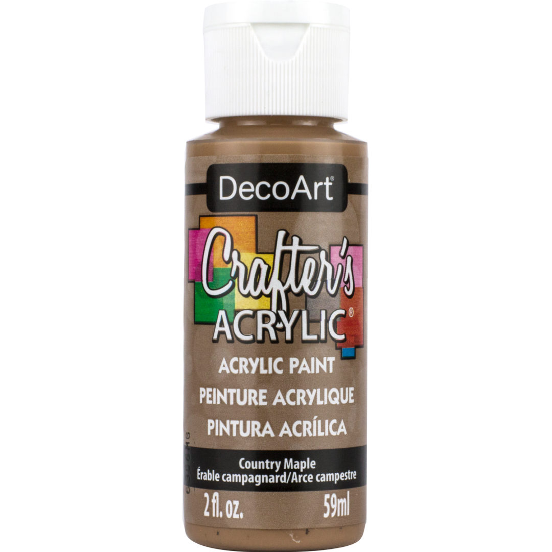 White DecoArt Crafter's Acrylic paint in a 2 oz bottle, suitable for craft projects and painting activities.