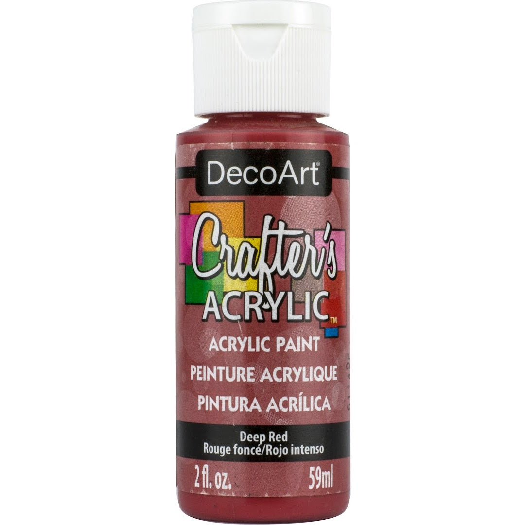White Crafter's Acrylic paint by DecoArt in a 2 oz bottle, suitable for arts and crafts projects.