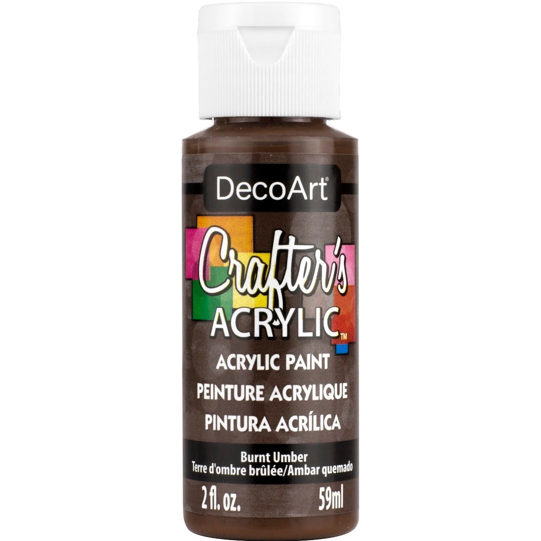 White DecoArt Crafter's Acrylic paint in a 2 oz bottle, suitable for craft projects and artistic painting.