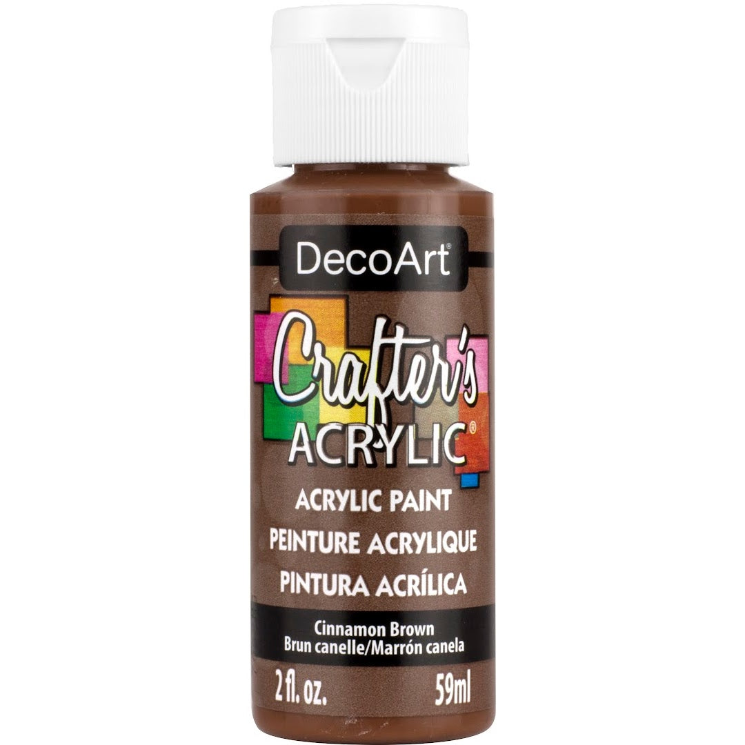 White DecoArt Crafter's Acrylic paint in 2 oz bottle, suitable for arts and crafts projects.
